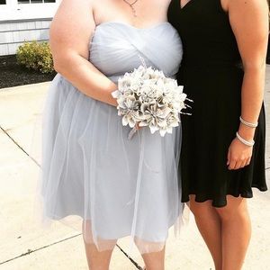 David’s Bridal Short Tulle Bridesmaid Dress